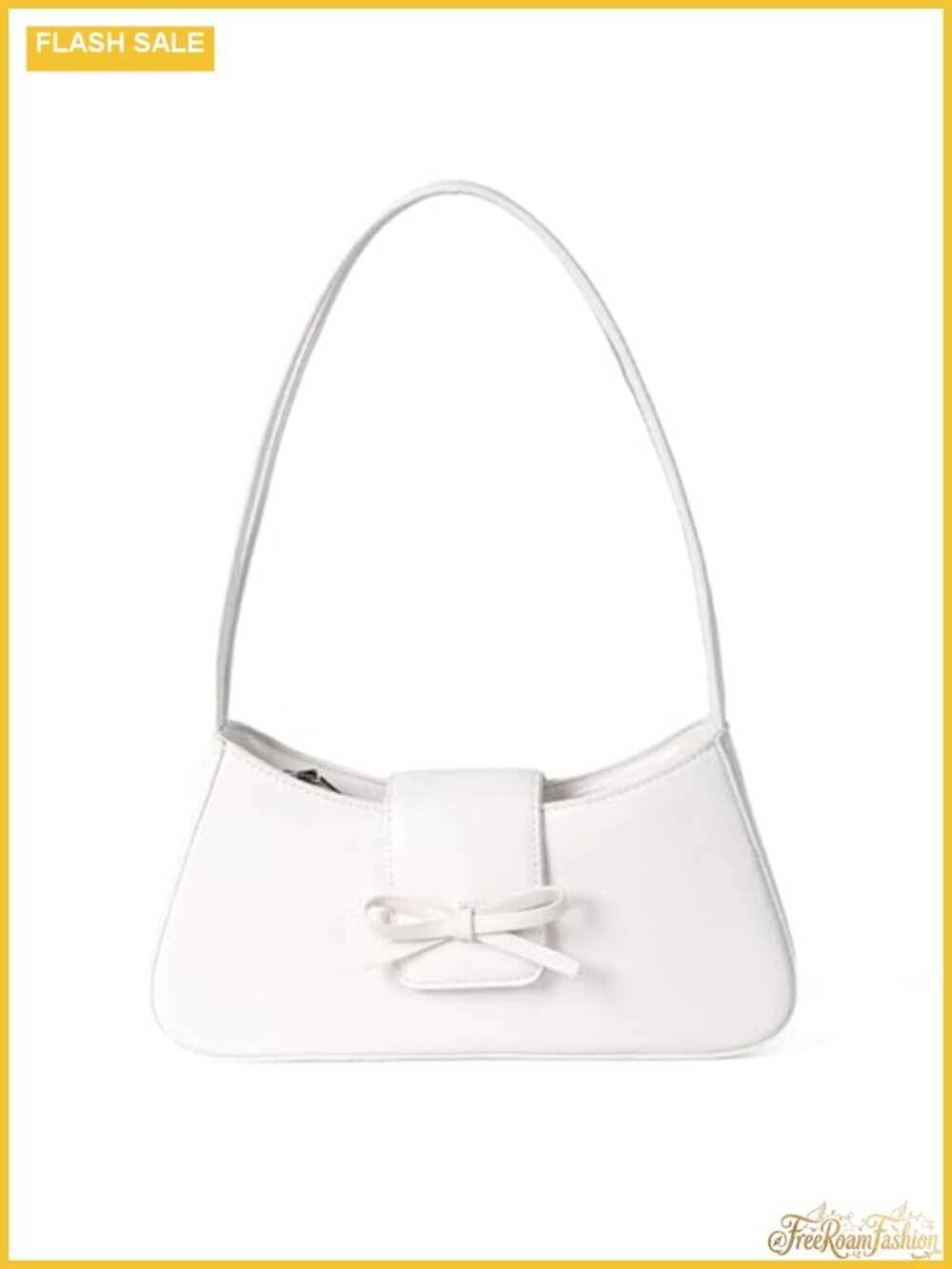 Y2K Hobo Handbag Patent Leather Shoulder Bag with Bow Detail